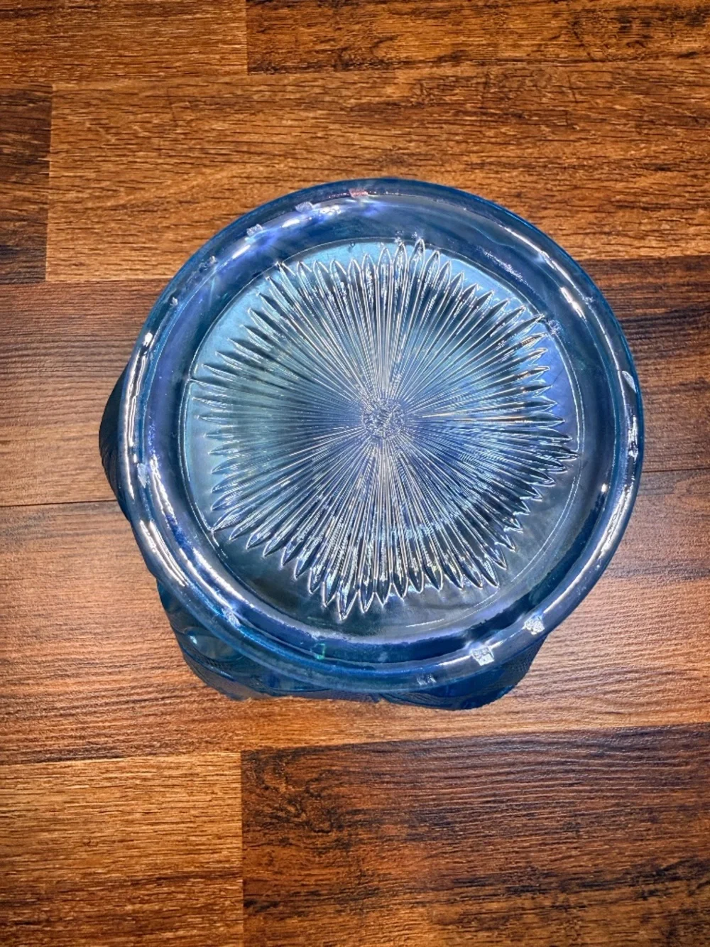 1980s WESTMORELAND Blue Iridescent Vase